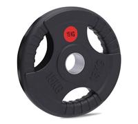 Lions Olympic Weight Plates - Rubber Coated Cast Iron 2inch 5cm Discs Bar Hole Weights Plates for Home Gym Barbell Bar, Weightlifting Training Fitness Workout (Black, 1 x 15kg)