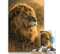 Lions on The Grassland Puzzles for Adults Teens 1000 Pieces,for Educational Game Challenge Toy for Is Ideal As A Gift for The Whole Family (38x26cm)
