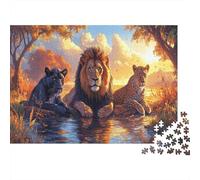 Lions, Panthers And Leopards1000 Piece Impossible for Adults Games Gifts Kids Challenge JigsawAfrican Savannah