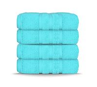 Lions Premium Towels - Daily Use Bath Towels Set of 4 (70x120cm), 100% Pure Egyptian Cotton Towels, 550 GSM, Highly Absorbent, Quick Dry Zero Twist Bath Towel For Bathrooms (Aqua)