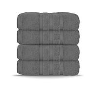 Lions Premium Towels - Daily Use Bath Towels Set of 4 (70x120cm), 100% Pure Egyptian Cotton Towels, 550 GSM, Highly Absorbent, Quick Dry Zero Twist Bath Towel For Bathrooms (Charcoal)