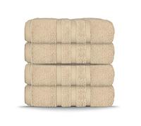Lions Premium Towels - Daily Use Bath Towels Set of 4 (70x120cm), 100% Pure Egyptian Cotton Towels, 550 GSM, Highly Absorbent, Quick Dry Zero Twist Bath Towel For Bathrooms (Natural)