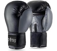 Lions Pro Boxing gloves - Punch Bag Mma Training Sparring Mitts (Injection Grey, 10oz)