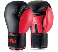Lions Pro Boxing gloves - Punch Bag Mma Training Sparring Mitts (Injection Red, 10oz)