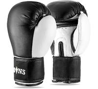 Lions Pro Boxing gloves - Punch Bag Mma Training Sparring Mitts (Injection White, 10oz)