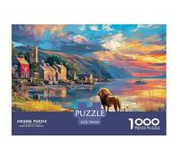 Lion's Reflection De Water Jigsaw Puzzle Adult And Children Beautifully Illustrated Fun Activity for Home Birthday Jumbo for Boys And Girls 70x50cm/1000pcs