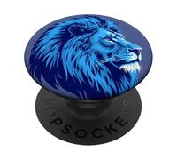 LIONS RETRO BLUE HEAD FACE LION PopSockets Adhesive PopGrip