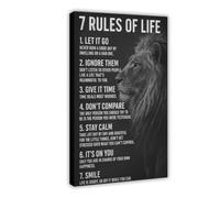 Lion's Seven Rules Poster Canvas Poster for Home Decor Gift