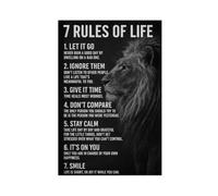 Lion's Seven Rules Poster Canvas Poster for Office Decor Gift
