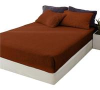 Lions Teddy Fleece Fitted Sheet Double - Premium Super Soft Teddy Bear Sherpa Fleece Bed Sheets, Extra Deep, Warm and Cosy, Anti-Allergy, 100% Polyester, Burnt Orange