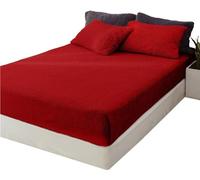 Lions Teddy Fleece Fitted Sheet Single - Premium Super Soft Teddy Bear Sherpa Fleece Bed Sheets, Extra Deep, Warm and Cosy, Anti-Allergy, 100% Polyester, Red