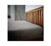 Lions Teddy Fleece Single Fitted Sheet - Thermal Warm Winter Bedding, Sherpa 25cm Deep Fitted Bed Sheets, 100% Polyester, Bedroom Accessories, 91 x 193 cm, Silver