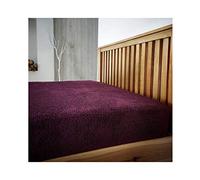Lions Teddy Fleece Single Fitted Sheet - Thermal Warm Winter Bedding, Sherpa 25cm Deep Fitted Bed Sheets, 100% Polyester, Bedroom Accessories, 152x203cm, Aubergine