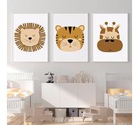 Lions Tiger Posters And Prints Animals Alphabet Baby Wall Art Canvas Painting Nordic Wall Pictures Kids Child Room Home Decor 30x50cmx3 Unframed