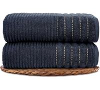 Lions Towels - 2 Piece Bath Sheets 90x140cm, Premium 100% Cotton Quick Dry Extra Large Bathroom Towel Set for Spa Gym Home - Highly Absorbent Soft Feel, Hotel Quality, Black