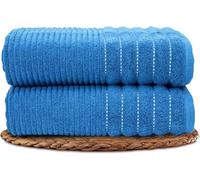 Lions Towels - 2 Piece Bath Sheets 90x140cm, Premium 100% Cotton Quick Dry Extra Large Bathroom Towel Set for Spa Gym Home - Highly Absorbent Soft Feel, Hotel Quality, Navy Blue