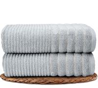 Lions Towels - 2 Piece Bath Towels 70x120cm, Premium 100% Cotton Quick Dry Extra Large Bathroom Towel Set for Spa Gym Home - Highly Absorbent Soft Feel, Hotel Quality, Silver Grey