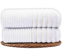 Lions Towels - 2 Piece Hand Towels 50x80cm, Premium 100% Cotton Quick Dry Extra Large Bathroom Towel Set for Spa Gym Home - Highly Absorbent Soft Feel, Hotel Quality, White