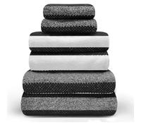 Lions Towels - Premium Bath Towels 2 Piece - 100% Cotton, Ultra Soft and Highly Absorbent, Extra Large Striped Bath Towels 70x120cm, Hotel Spa Quality, Quick Drying, Charcoal