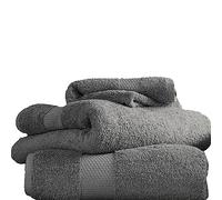 Lions Towels - Premium Bath Towels Pack of 2, 100% Egyptian Cotton Towel Set, 700 GSM, Ultra Soft and Highly Absorbent Extra Large Bath Towels 70 x 125 cm, Hotel Bathroom Towel, Charcoal