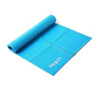 Lions Travel Yoga Mat Lightweight Foldable, Anti-Slip Portable Eco Friendly, Ideal for Exercise Fitness Training Pilates Gym Workout (Blue)