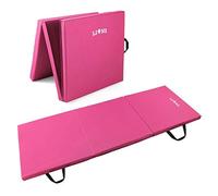 Lions Tri Folding Exercise Yoga Mat Fitness Pilates Physio Crash Water Proof Gym Workout Camping Non Slip (PINK)