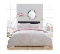 Lions Triangle Bedding Set - Zander Duvet Cover With Pillow Case, Reversible Quilt, Poly-Cotton, Easy Care (Blush Pink, Double)
