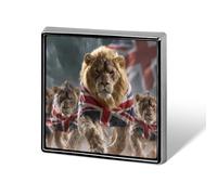 Lions Under The British Flag Square Metal Badges Decorative Brooches