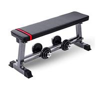 Lions Weight Bench - Multi Gym Flat Bench with Dumbbell Rack, Adjustable Incline Decline Exercise Board for Press Up, Weightlifting, Fitness Training, Easy to Assemble