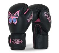 Lions Women Boxing Gloves 10oz - Premium Faux Leather, Pro Training Sparring Muay Thai Gloves, MMA Kickboxing Punching Bag Focus Mitts Fighting Training Workout, Butterfly