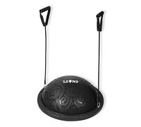 Lions Yoga Exercise Ball with Wobble Balance Board for Yoga Fitness Physio Cross-fit Core Body Training, Comes with Air Pump and Resistance Bands (Black)