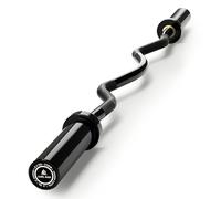 LIONSCOOL Olympic Barbell，Straight Bar and EZ Curl Bar, 2 Inch Barbell Bar for Strength Training, Weightlifting and Powerlifting (EZ Curl Bar)