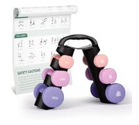 LIONSCOOL Premium Neoprene Dumbbell Sets of 3 Pairs or 5 Pairs With Solid Portable Steel Rack For Home Gym (Power Gradient, 1+2+3)