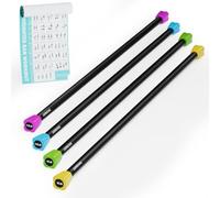 LIONSCOOL Workout Weighted Bar,Padded Exercise Weight Bar, Solid Steel Stretching weighted bar set for Body Sculpting, Physical Therapy,Body Toning (Set of 4 - 5LB, 8LB,10LB and 12LB)