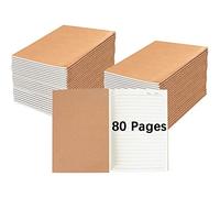 LIONSOUL 30 Pack Journal Notebook, Kraft Cover Lined Paper Journal for Traveler, Notes, Memo - Bulk Journals Sewn Brown Notebook, 80 Pages, 8.3'' x 5.5''