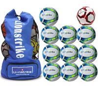 Lionstrike Multipack Matchday Footballs, 10 Club-Standard Training & 1 Match Football, Club & League-Level at Regulation Size 5, Turquoise