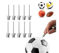 Lionstrike Stainless Steel Ball Pump Needle, Football Pump Needle, Ball Inflator Needle with Side Holes For Inflating Various Sports Balls (10 Pack Needle Set)