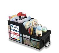 LIONSTRONG® Car Organizer [VERY STABLE DUE TO PLASTIC PANELS] - Universal Rear Seat Organizer for the Back Seat & Front Passenger Seat - Ideal for Vacation - Lots of Space for Toys - Water-Repellent