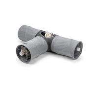 lionto 3-way cat Tunnel with play ball, 30x120x80 cm, foldable expandable play Tunnel made of easy-care faux linen material for cats, robust cat toy, 30 cm