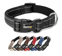 lionto 360° Reflective Dog Collar, Padded, Size XL, Black