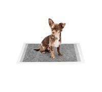 lionto Activated carbon puppy pads, 6-ply training pads for dogs with adhesive strips, 60x60 cm, 50 pieces, leak-proof & robust, high absorbency for sick & incontinent animals, black/white