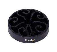 lionto Anti-sling bowl for dogs and cats, diameter 30 cm, height 5.5 cm, capacity of up to 1500 g, non-slip dog bowl made of food-safe plastic, dishwasher safe up to 100°, black