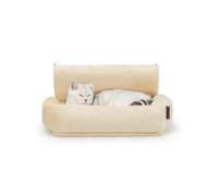 lionto Cat heating lounger with cuddly plush cover, warm cat bed for h