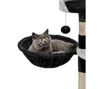 lionto Lying trough made of soft plush for scratching post, Ø 40 cm, 15 cm deep, cozy sleeping trough for any cat tree with M8 thread, sturdy metal frame for small and large cats, black