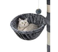 lionto Lying trough made of soft plush for scratching post, Ø 40 cm, 25 cm deep, cozy sleeping trough for any cat tree with M8 thread, sturdy metal frame for small and large cats, dark grey