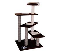 lionto Cat Tree with 3 Platforms, Sisal Posts, 100 cm, Brown/Beige