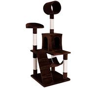 lionto Cat Tree with Hammock, Tunnel, Sisal, Height 133 cm, Brown