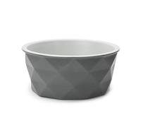 lionto Ceramic Feeding Bowl with Non-Slip Silicone Base, 1100 ml, Dog Bowl Made of Robust & Odourless Material, Easy to Clean, Ergonomic Design, Water Bowl for Dogs and Cats, Grey