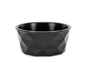 lionto Ceramic Feeding Bowl with Non-Slip Silicone Base, 350 ml, Dog Bowl Made of Robust & Odourless Material, Easy to Clean, Ergonomic Design, Water Bowl for Dogs and Cats, Black