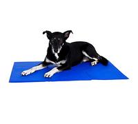 lionto Cooling mat for dogs & cats, self-cooling pet mat provides freshness on warm days, 100x60 cm, foldable cooling blanket without electricity, cooling through body contact, easy to clean, blue